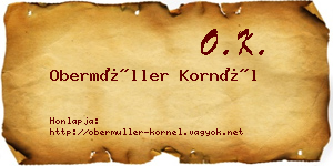 Obermüller Kornél névjegykártya