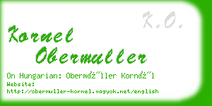 kornel obermuller business card